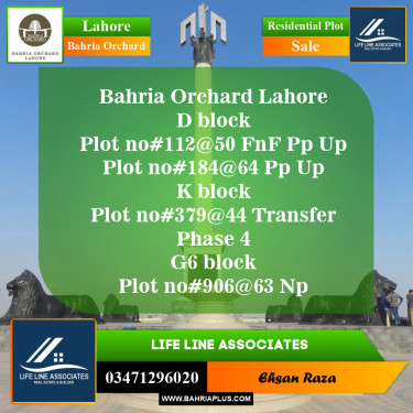 Residential Plot for Sale in Bahria Orchard, Lahore - (BP-154881)