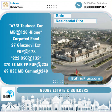 Residential Plot for Sale in Sector F - Tauheed Block -  Bahria Town, Lahore - (BP-154899)