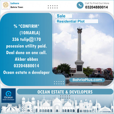 Residential Plot for Sale in Bahria Town, Lahore - (BP-154917)