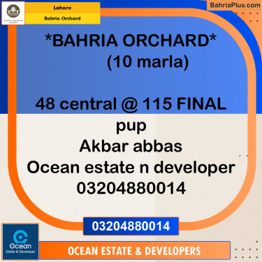 Residential Plot for Sale in Bahria Orchard, Lahore - (BP-154918)