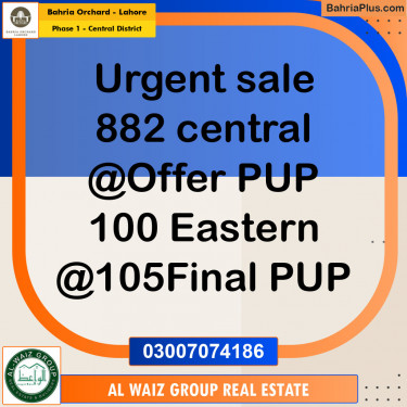 Residential Plot for Sale in Phase 1 - Central District -  Bahria Orchard, Lahore - (BP-154928)
