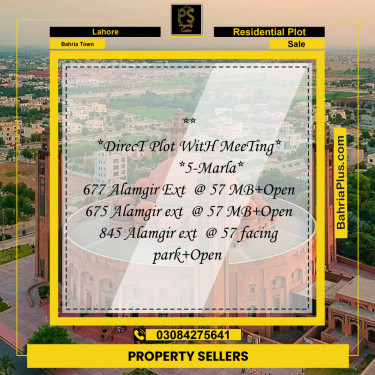 Residential Plot for Sale in Bahria Town, Lahore - (BP-154932)