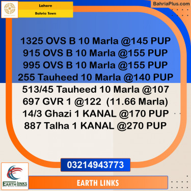 Residential Plot for Sale in Overseas B -  Bahria Town, Lahore - (BP-154935)