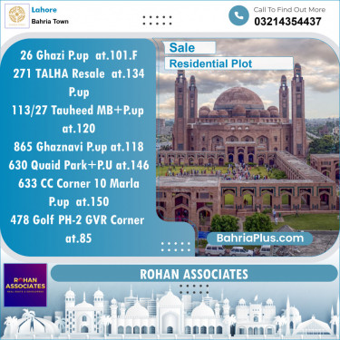 Residential Plot for Sale in Sector F - Ghazi Block -  Bahria Town, Lahore - (BP-154948)