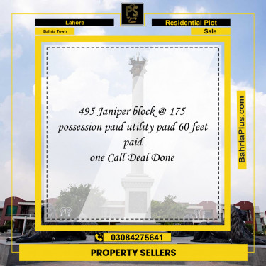 Residential Plot for Sale in Bahria Town, Lahore - (BP-154950)