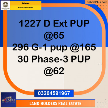 Residential Plot for Sale in Phase 2 - D Block -  Bahria Orchard, Lahore - (BP-154974)