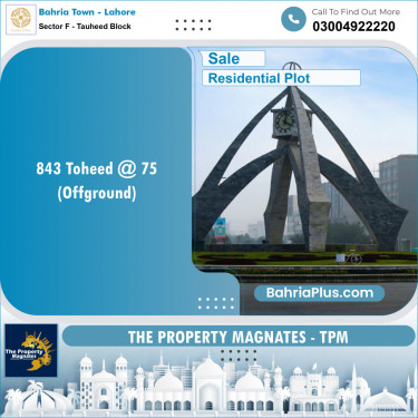 Residential Plot for Sale in Sector F - Tauheed Block -  Bahria Town, Lahore - (BP-155006)