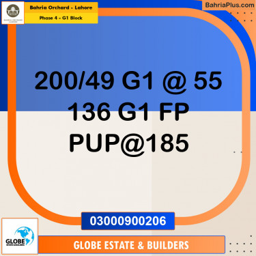 Residential Plot for Sale in Phase 4 - G1 Block -  Bahria Orchard, Lahore - (BP-155021)