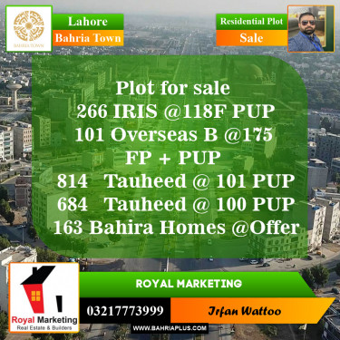 Residential Plot for Sale in Bahria Town, Lahore - (BP-155045)