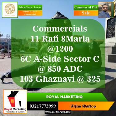 Commercial Plot for Sale in Sector E - Rafi Commercial -  Bahria Town, Lahore - (BP-155046)