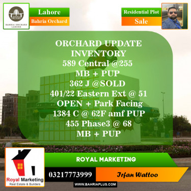 Residential Plot for Sale in Bahria Orchard, Lahore - (BP-155047)