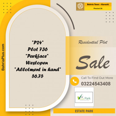 125 Sq. Yards Residential Plot for Sale in Precinct 24 -  Bahria Town, Karachi - (BP-155091)