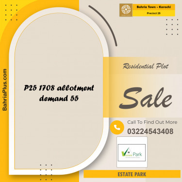 125 Sq. Yards Residential Plot for Sale in Precinct 25 -  Bahria Town, Karachi - (BP-155099)