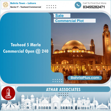 Commercial Plot for Sale in Sector F - Tauheed Commercial -  Bahria Town, Lahore - (BP-155131)