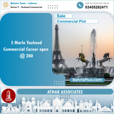 Commercial Plot for Sale in Sector F - Tauheed Commercial -  Bahria Town, Lahore - (BP-155135)