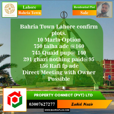 Residential Plot for Sale in Bahria Town, Lahore - (BP-155149)