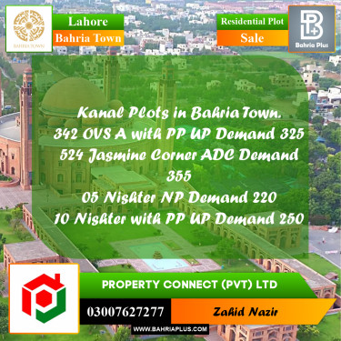 Residential Plot for Sale in Bahria Town, Lahore - (BP-155150)