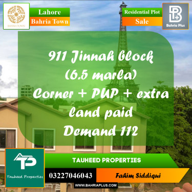Residential Plot for Sale in Bahria Town, Lahore - (BP-155236)
