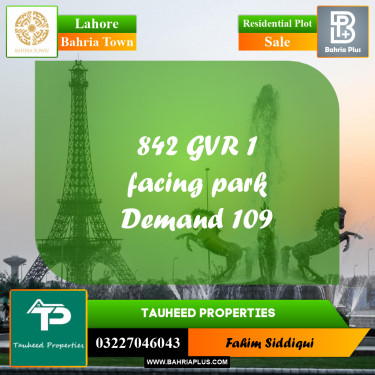 Residential Plot for Sale in Bahria Town, Lahore - (BP-155237)