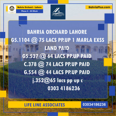 Residential Plot for Sale in Phase 4 - G5 Block -  Bahria Orchard, Lahore - (BP-155249)