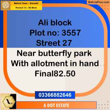125 Sq. Yards Residential Plot for Sale in Precinct 12 - Ali Block -  Bahria Town, Karachi - (BP-155372)