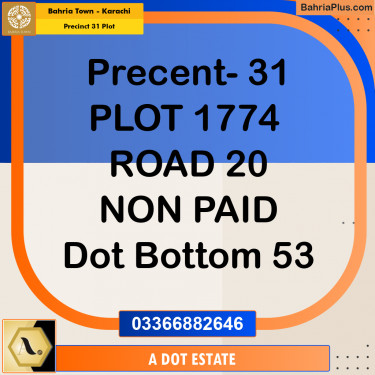 Residential Plot for Sale in Precinct 31 Plot -  Bahria Town, Karachi - (BP-155379)