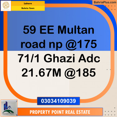 Residential Plot for Sale in Sector D - EE Multan Block -  Bahria Town, Lahore - (BP-155437)