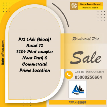 125 Sq. Yards Residential Plot for Sale in Precinct 12 - Ali Block -  Bahria Town, Karachi - (BP-155469)
