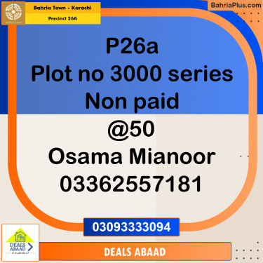 125 Sq. Yards Residential Plot for Sale in Precinct 26A -  Bahria Town, Karachi - (BP-155493)