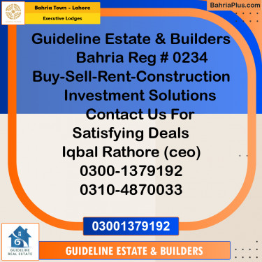 Residential Plot for Sale in Executive Lodges -  Bahria Town, Lahore - (BP-155509)