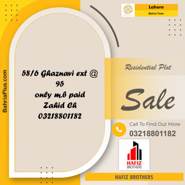 Residential Plot for Sale in Bahria Town, Lahore - (BP-155525)