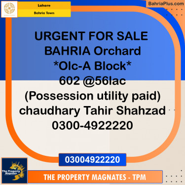 Residential Plot for Sale in Bahria Town, Lahore - (BP-155567)