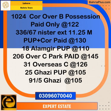 Residential Plot for Sale in Overseas B -  Bahria Town, Lahore - (BP-155588)