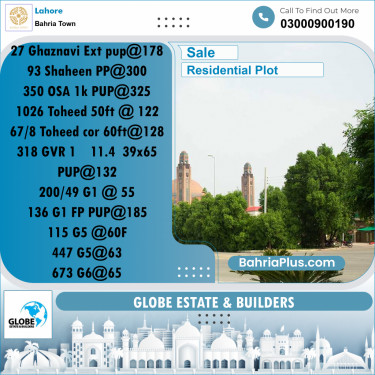 Residential Plot for Sale in Sector F - Ghaznavi Ext. Block -  Bahria Town, Lahore - (BP-155589)