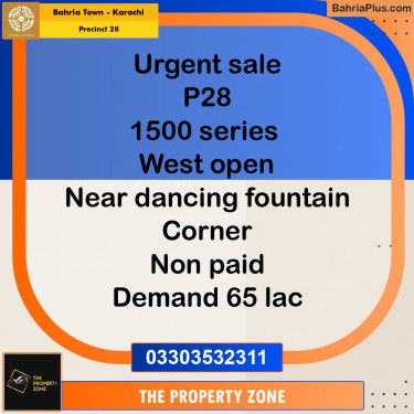 125 Sq. Yards Residential Plot for Sale in Precinct 28 -  Bahria Town, Karachi - (BP-155591)