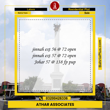 Residential Plot for Sale in Sector E - Jinnah Ext. Block -  Bahria Town, Lahore - (BP-155597)
