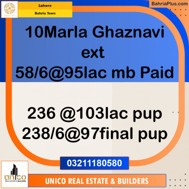 Residential Plot for Sale in Sector F - Ghaznavi Ext. Block -  Bahria Town, Lahore - (BP-155608)
