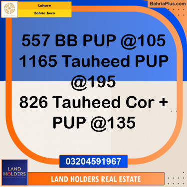 Residential Plot for Sale in Sector D - BB Block -  Bahria Town, Lahore - (BP-155652)