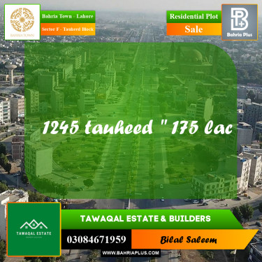 Residential Plot for Sale in Sector F - Tauheed Block -  Bahria Town, Lahore - (BP-155655)