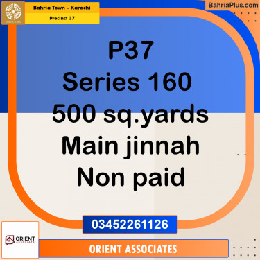 Residential Plot for Sale in Precinct 37 -  Bahria Town, Karachi - (BP-155665)