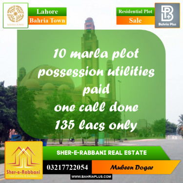 Residential Plot for Sale in Bahria Town, Lahore - (BP-155666)