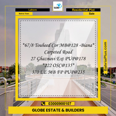 Residential Plot for Sale in Sector F - Tauheed Block -  Bahria Town, Lahore - (BP-155701)
