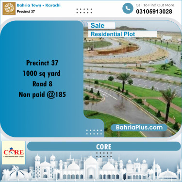 Residential Plot for Sale in Precinct 37 -  Bahria Town, Karachi - (BP-155707)