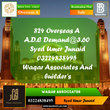 Residential Plot for Sale in Overseas A -  Bahria Town, Lahore - (BP-155723)