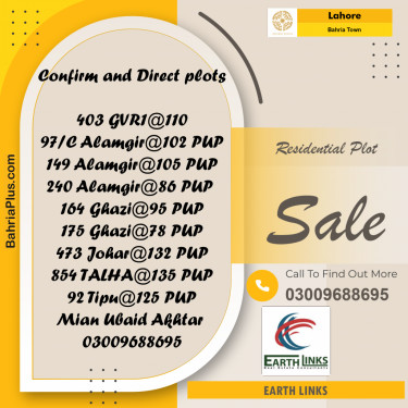 Residential Plot for Sale in Bahria Town, Lahore - (BP-155764)