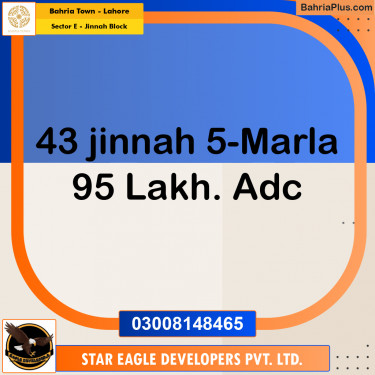 Residential Plot for Sale in Sector E - Jinnah Block -  Bahria Town, Lahore - (BP-155816)
