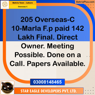 Residential Plot for Sale in Overseas C -  Bahria Town, Lahore - (BP-155819)