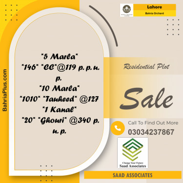 Residential Plot for Sale in Bahria Orchard, Lahore - (BP-155851)