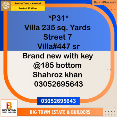 Residential Plot for Sale in Precinct 31 Villas -  Bahria Town, Karachi - (BP-155860)