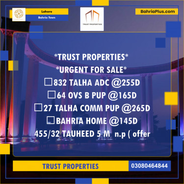 Residential Plot for Sale in Bahria Town, Lahore - (BP-155870)